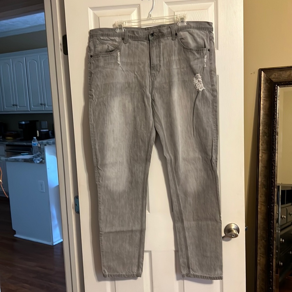 Sean John gray jeans mercer slim straight 40w 32l